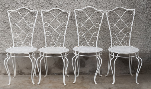 Lot chaises jardin fer - 4,