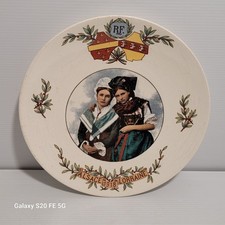 Assiette Alsace Et  Lorraine 1918  Sarreguemines  Faience Ancienne 