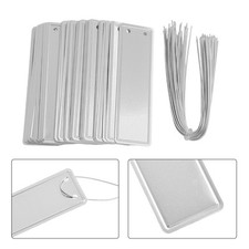 Lot de 50 étiquettes en aluminium résistant à l'eau design double oeillet pou