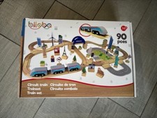 Circuit train SNCF en bois BILOBA 90 pièces