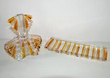Ancien set toilette flacon baguier VAL SAINT LAMBERT cristal ART DECO vintage