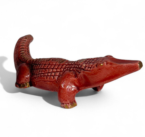 Crocodile faience signé les - crocodile,