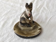 Ancien Cendrier en plâtre 11 x 9cm par 11cm de haut " Chien, Berger allemand "