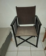 Chaise pliante Danemark Hyllinge mobler années 70 en toile