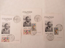 3 CARTES POSTALES PREMIER JOUR . CENTRAFRIQUE .1959.