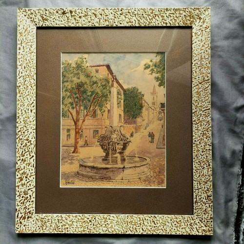 Aquarelle place des dauphins - aquarelle,
