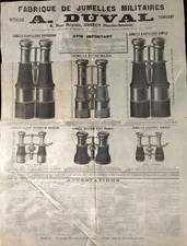 FABRIQUE DE JUMELLES MILITAIRES A DUVAL XIXEME
