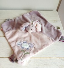 Noukie's doudou Nina souris carré rose mauve fleur noukies