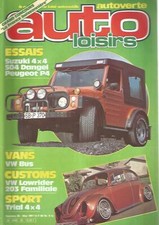 AUTO LOISIRS N°26 SUZUKI 4X4 / 504 DANGEL / PEUGEOT P4 / VW BUS / VW LOWRIDER
