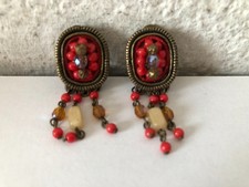 ?‍⬛ Jolie paire de boucles à clips d'oreille bijoux fantaisie vintage 5