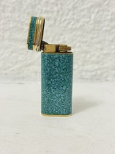 briquet Cartier Vintage Vert Marbre Plaque Or