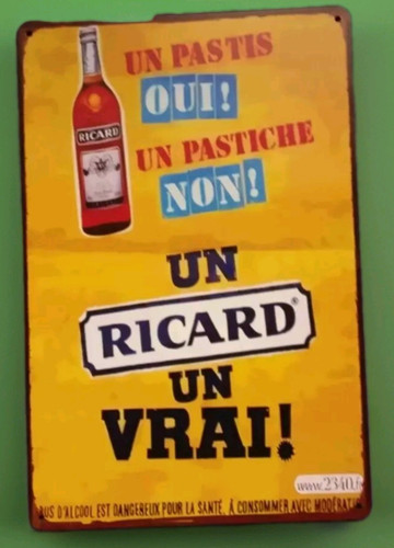 Plaque décorative ricard - plaque, en
