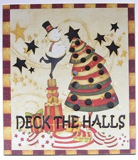WOOD SNOWMAN  "DECK THE HALLS"