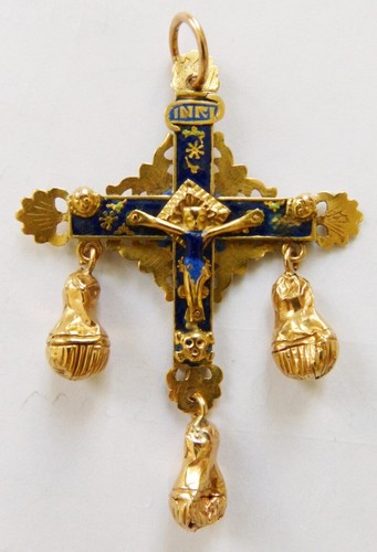 Pendentif croix massif - or,