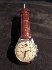 MONTRE CHRONOGRAPHE  UNIVERSAL tri-compax phase de lune automatique