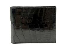 NEUF PORTEFEUILLE PORTE CARTES CUIR DE CROCODILE NOIR NEW BLACK LEATHER WALLET