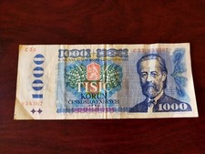 Tchécoslovaquie billet 1000 korun 1985