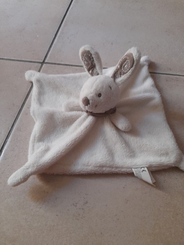 Doudou plat lapin beige - lapin,