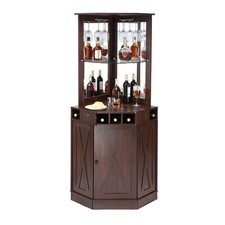 VEVOR Armoire Bar Industrielle Étagère de Coin avec Casier à Vin et Porte-Verres