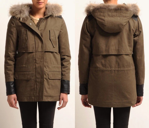 New maje fourrue parka - new,