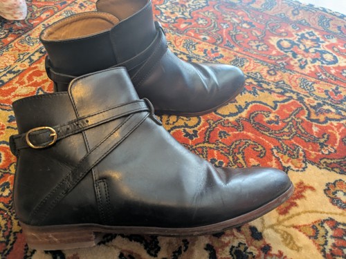 Bottines cuir noir sezane - bottines,