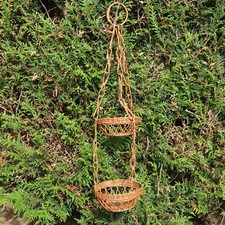 panier suspendu en osier rotin