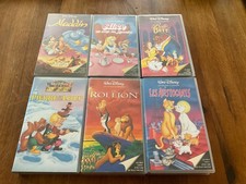LOT 6 K7 CASSETTES VHS DISNEY Aladdin. Alice, les Aristochats. Le Roi Lion..