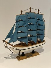 Maquette Bateau A Voile Couleur Des Mers Bois Ancienne