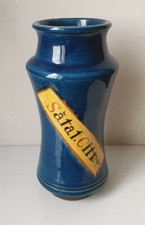 ancien pot pharmacie bleu ceramique sàtal citr vincent garnier Paris Lelong