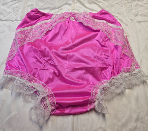 Hot pink nylon tricot lacy - nylon,