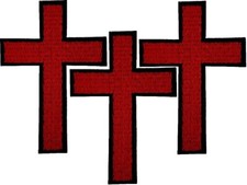 3 PCS CHRISTIAN CROSS iron-on