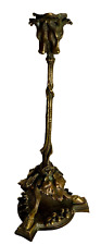 BOUGEOIR BRONZE à décor de tete de cerf et sarment de vigne - chasse - vénerie