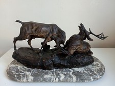Sculpture bronze Thomas Cartier Combat de cerfs