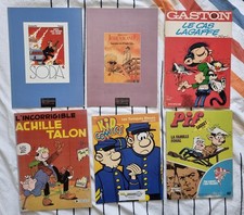 BD 6 ALBUMS PUBLICITAIRES : GASTON TUNIQUES BLEUES TALON SODA BLANDY PIF