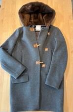 SANDRO Wool Duffle Coat Dark