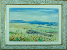 Tableau ancien orientaliste les Moissons Algérie Mitidja Alger Andrée Connée