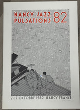 SWARTE RARE SERIGRAPHIE SIGNEE POUR FESTIVAL NANCY JAZZ PULSATIONS 1982