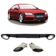 Diffuseur arrière Silver + Gloss Black pour AUDI A7 4G 10-14 Standard