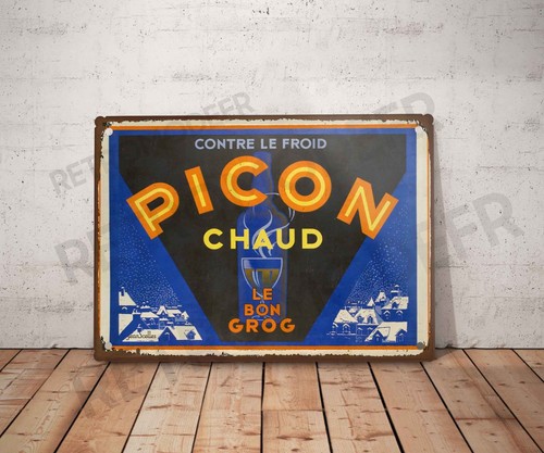 Plaque métal vintage picon - métal,