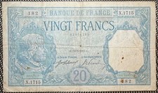 FRANCE BILLET DE 20 FRANCS BAYARD DU 14-3-1917 (BILL 190)