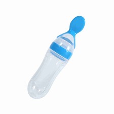 90mL Silicone Baby Toddler Feeding Bottle With Spoon Food Cereal Squeeze