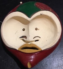 Masque Réduit Terre Cuite Afrique Ethnique Cameroun Bamileké Pigments Naturels