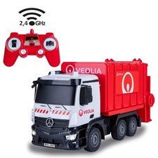 JAMARA - Camion poubelle télécommandé - VEOLIA - MERCEDES Antos 6x4 - 1/26 - ...