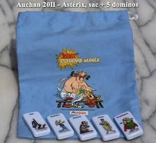 Auchan 2011, Astérix domino mania, sac de rangement + 5 dominos