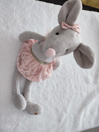 Doudou peluche souris rose - peluche,