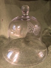 Butterfly Etched Glass Cloche