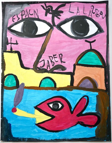 Jaber gouache originale - gouache,