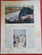 Le Rhône VIVIERS  par Raymond LECUYER  Sépias rehaussés de LOYS PRAT 1930