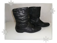 C - Bottines Fantaisies Cuir Souple Noir Fourrées K by Clarks Pointure 7 - 41 Fr