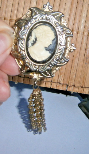Vintage broche ovale - ovale, portrait